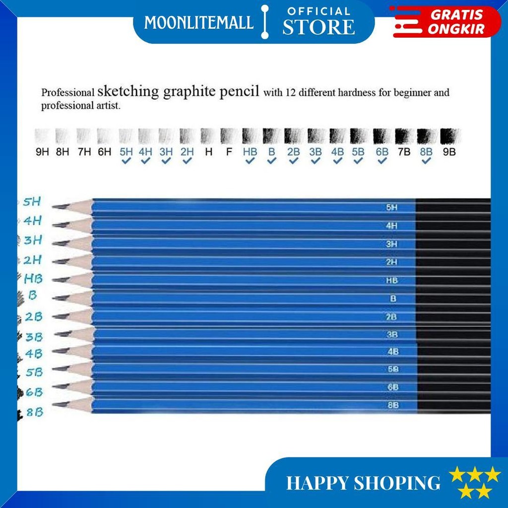 

35Pcs/Set Sketch Pencil Pisau Penghapus Dan Pensil Gambar Untuk Keperluan Sekolah Pencil Drawing Set D Termurah