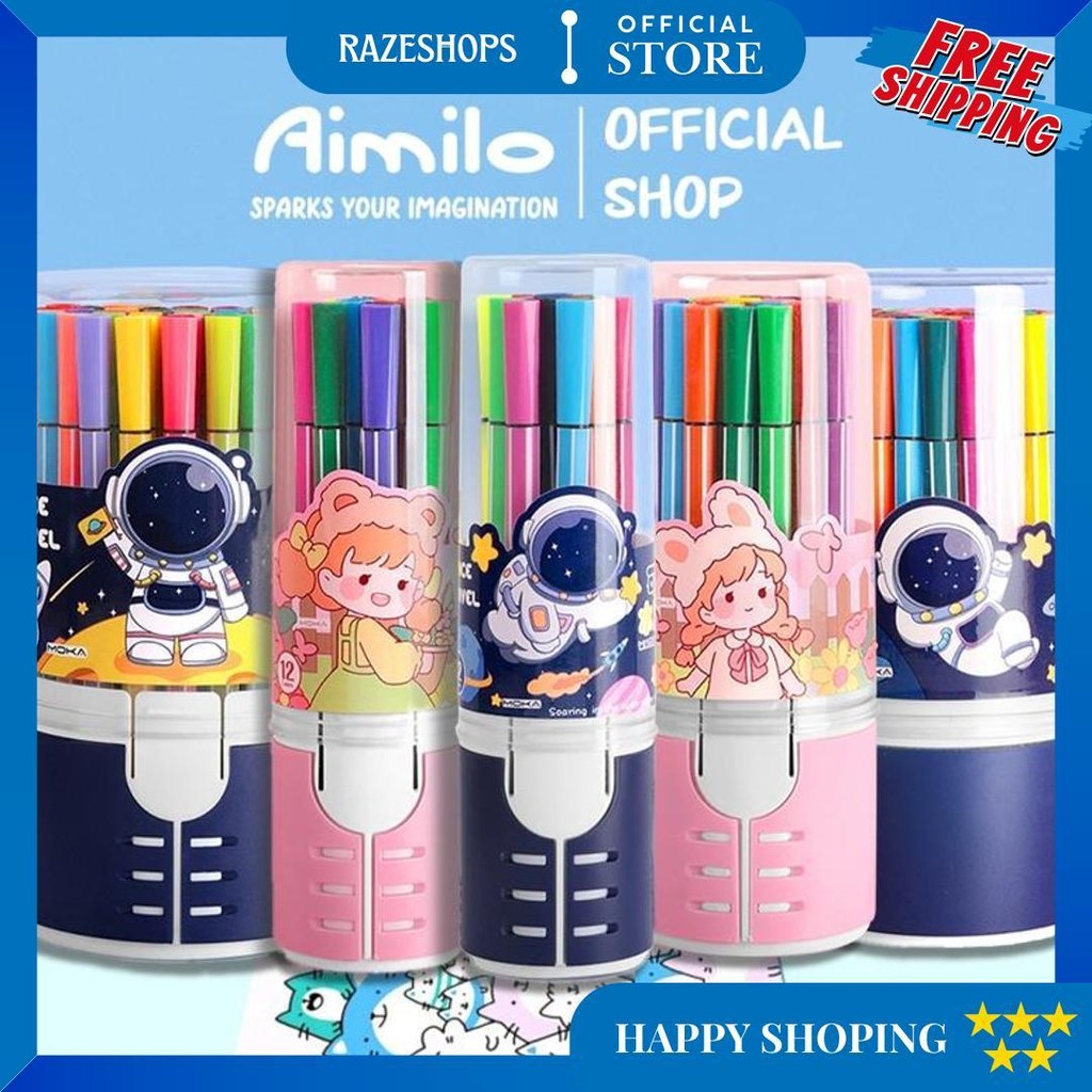 

Aimilo Spidol Warna Warni 1 Set Hexagonal Watercolor Marker Pen 12/24 Warna D Promo Puncak