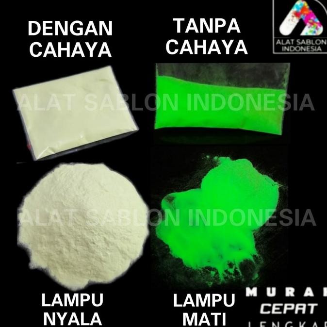 

Baru Bubuk Fosfor Glow In The Dark 100Gr Alat Sablon Premium