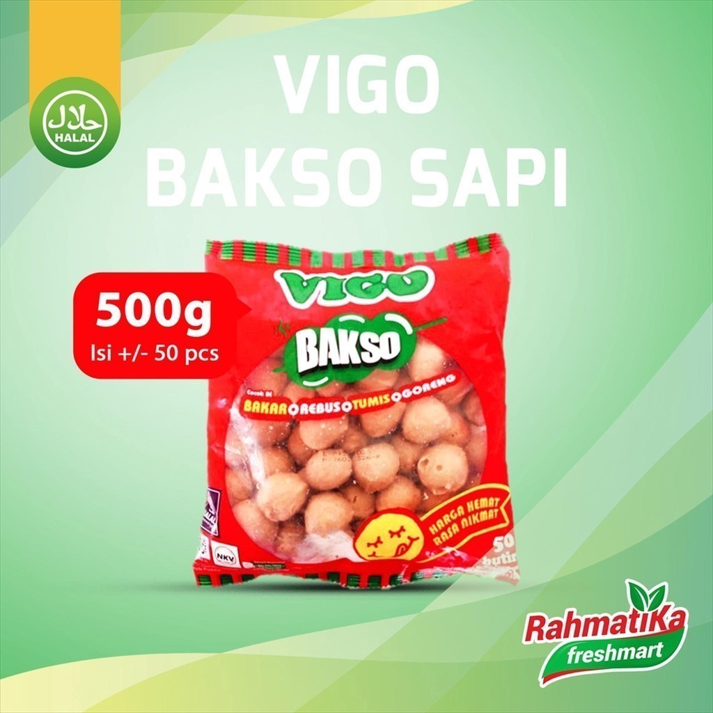 

Vigo Bakso Sapi 500 gr isi 50
