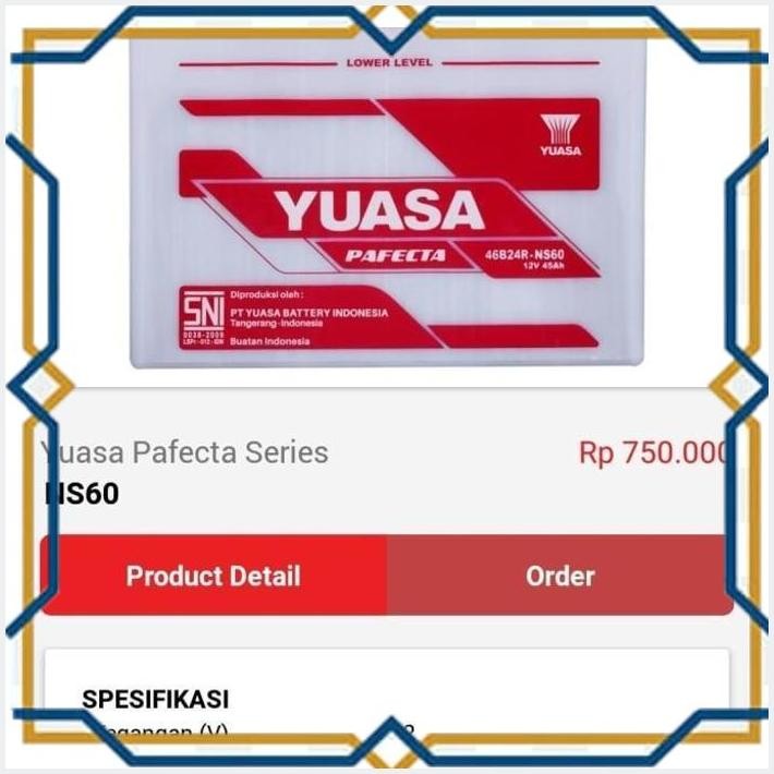 [MPS] AKI ACCU YUASA NS60 12V 45AH