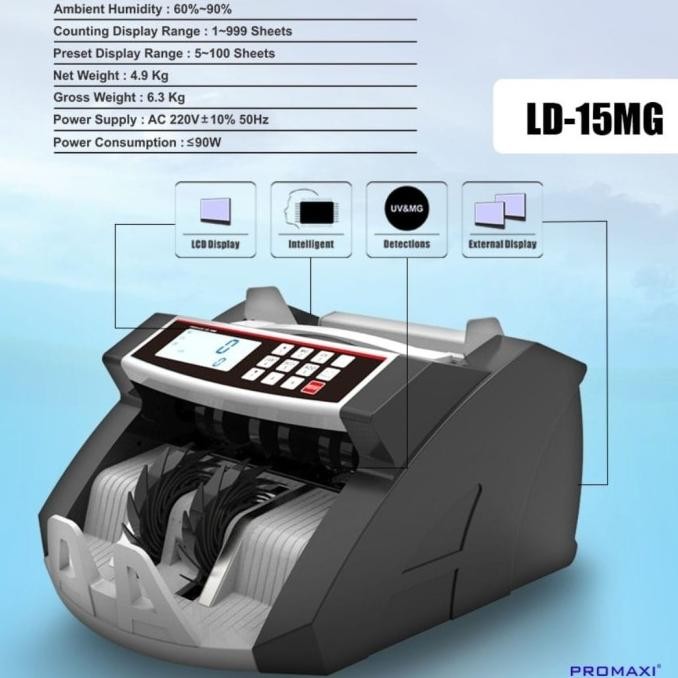 

Terlaris Mesin Hitung Penghitung Uang PROMAXI LD 15 MG / Money Counter LD15MG SALE