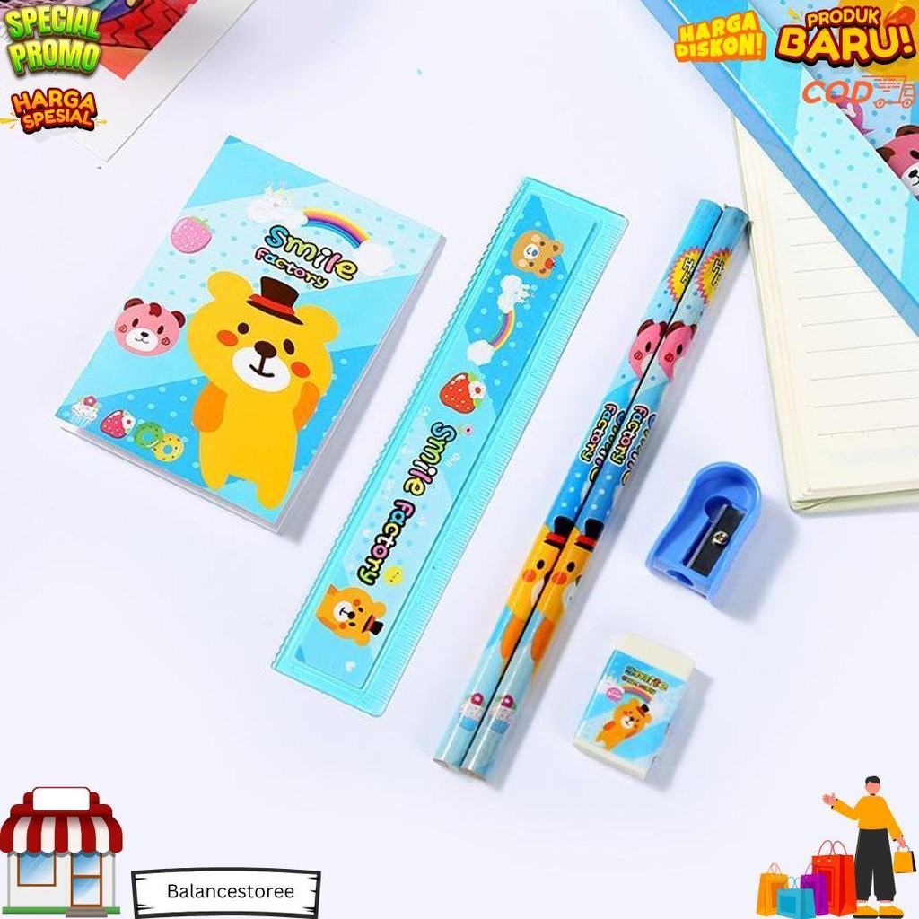 

T&Y Alat Tulis Set 6In1 Stationery Set Lucu Karakter Set Perlengkapan Alat Tulis Sekolah Anak-Anak Tk D Promo 4.4