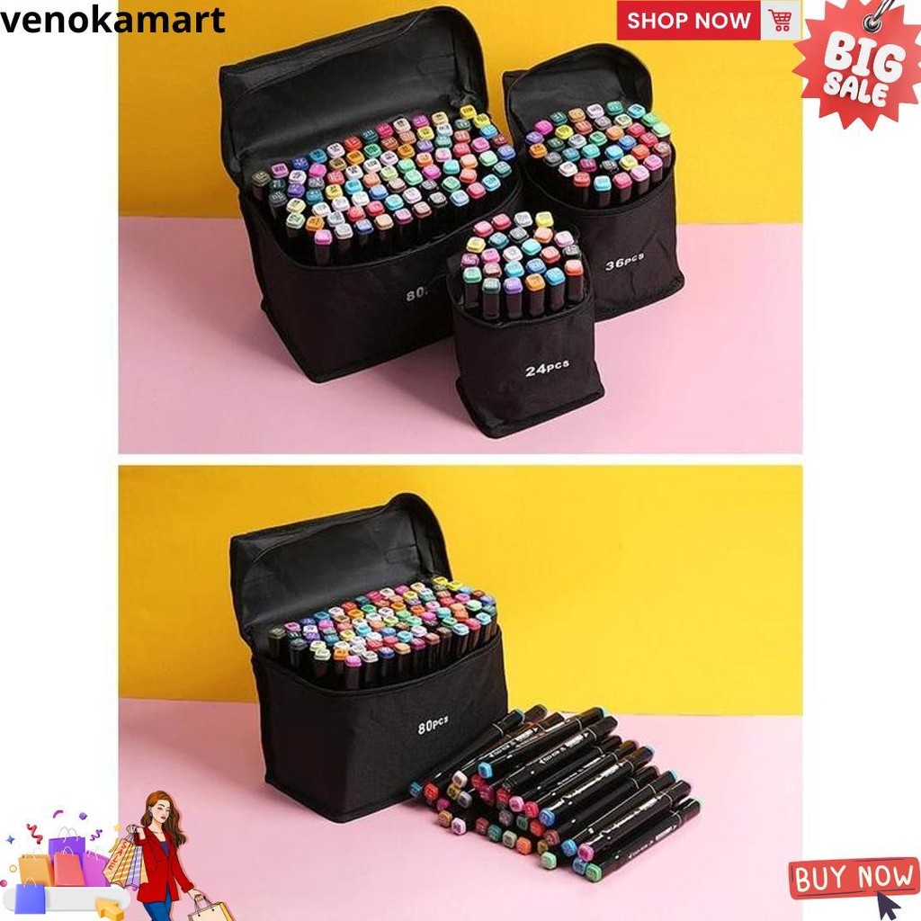 

Wd Touchfive 24/36/48/60/80 Warna Sketsa Spidol Umum General Marker Set Animation Markers / Twin Market Set Spidol D Termurah