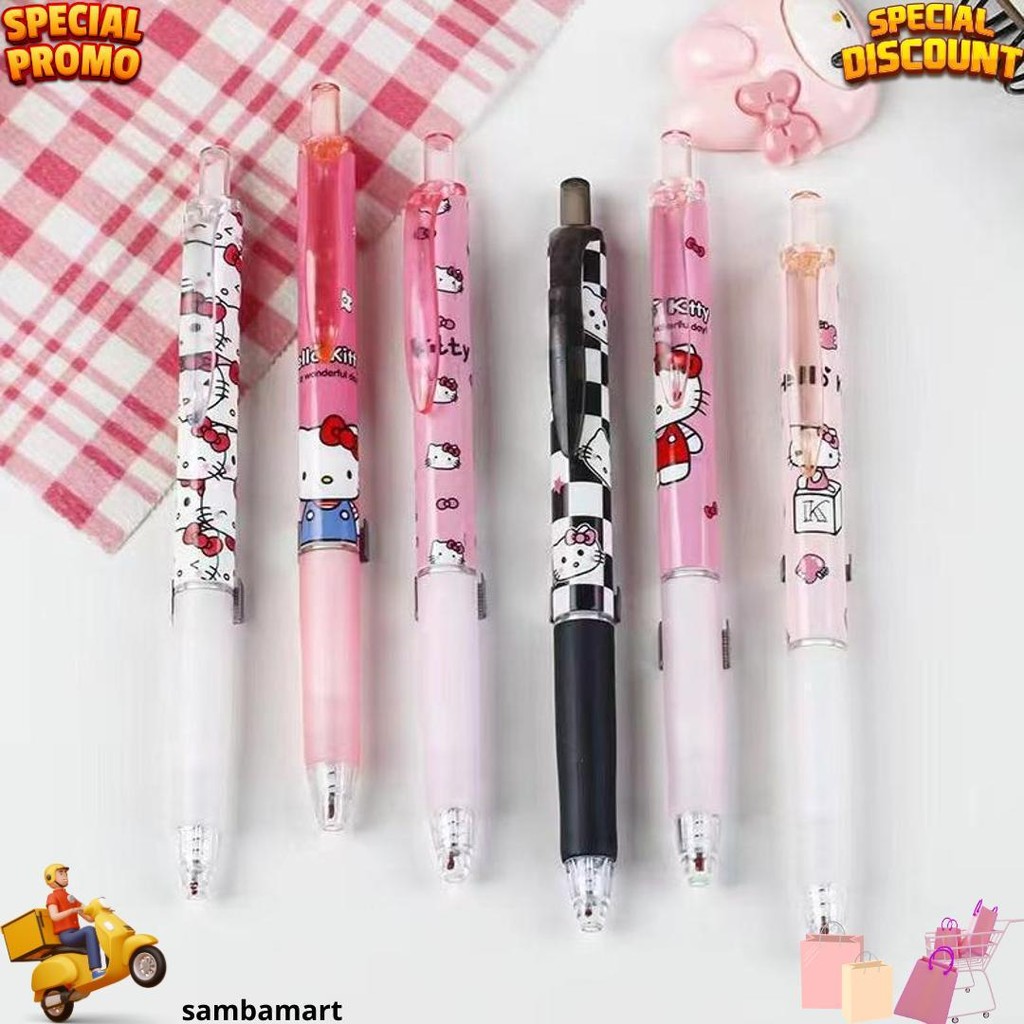 

Kt Cat Kuromi Menekan Pena Gel/1 Pak Berisi 6 Pulpen Gel Kartun/Pena Gel Mekanik Pola Lucu-0,5Mm Hitam D Termurah