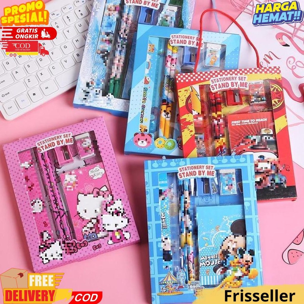

Sms Alat Tulis Set 6In1 Stationery Set Lucu Karakter 6 In 1 Set Perlengkapan Pensil Penggaris Buku Penghapus Sekolah Anak-Anak Tk Box Tali Sourvenir Ulang Tahun Murah Import D Promo 4.4