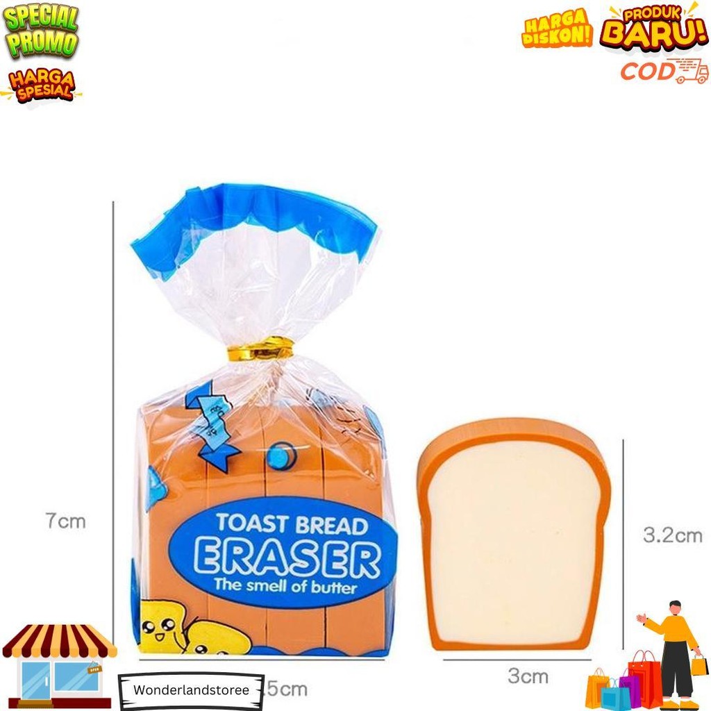

Penghapus Pensil Karakter Roti Toast Bread Eraser D Best Seller
