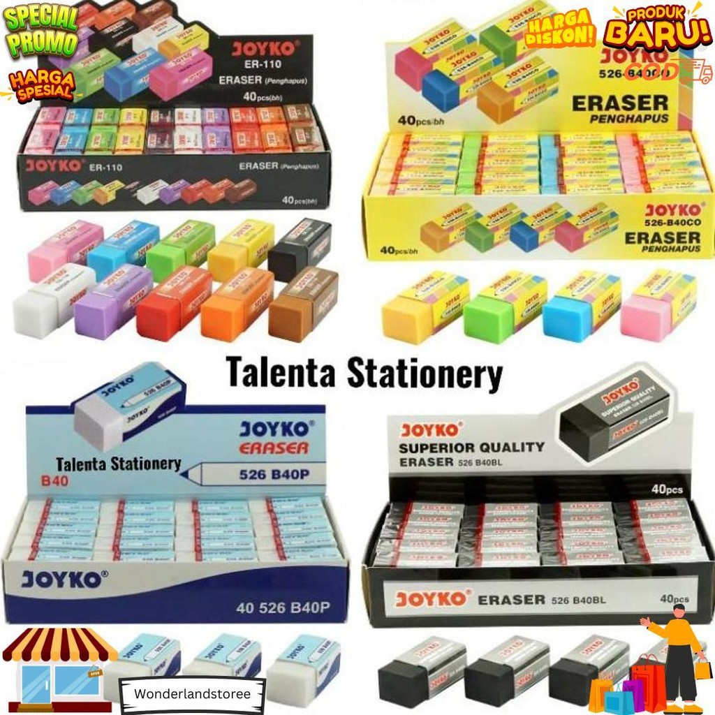 

Penghapus Pensil Kecil Putih / Hitam / Warna Grosir 40 Pcs D Promo 4.4