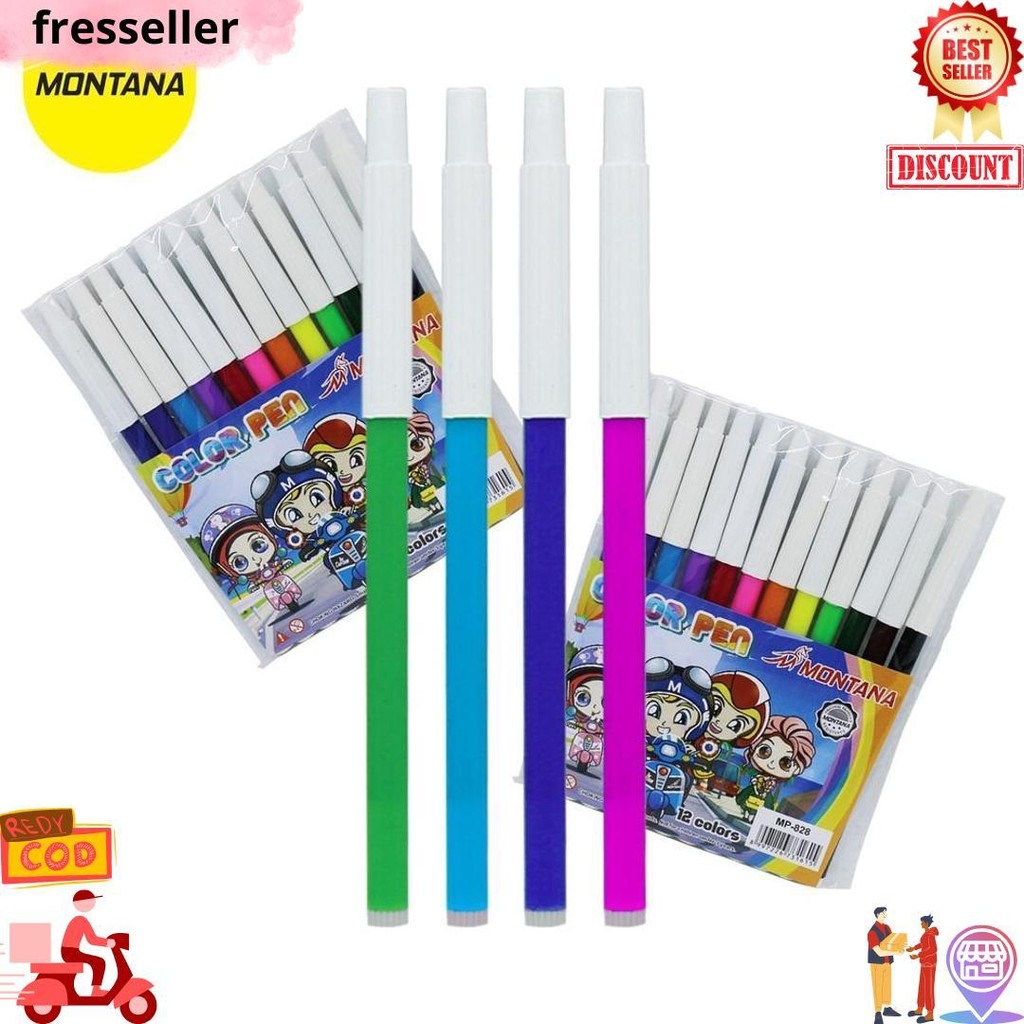 

Montana Paket Mewarnai 3.0 Pensil Warna Th-700 + 12 Color Spidol Mp 828 D Cod
