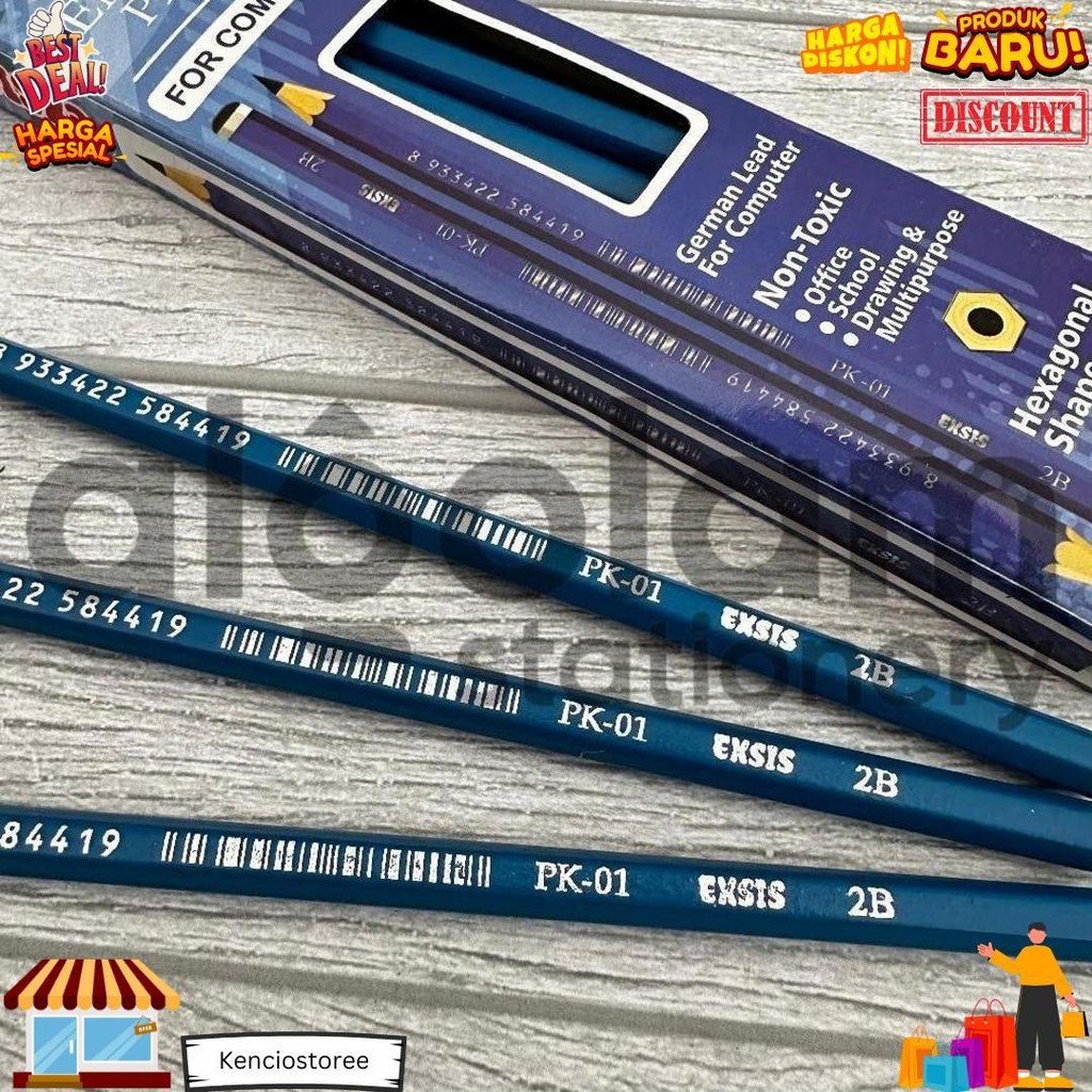 

Selusin ( 12 Pcs ) Pensil 2B Exsis D Terlaris