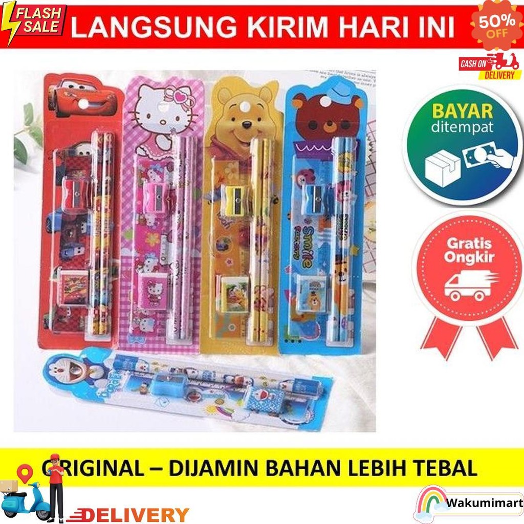 

Stationery Mini Set Alat Tulis Sekolah Karakter 5In1 / Alat Set Tulis Anak Karakter Lucu D Terlaris