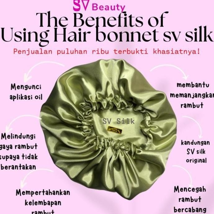 Sale Hair Bonnet Silk By Sv - Sutra Silk Satin Bonnet - Hair Bonnet Silk /