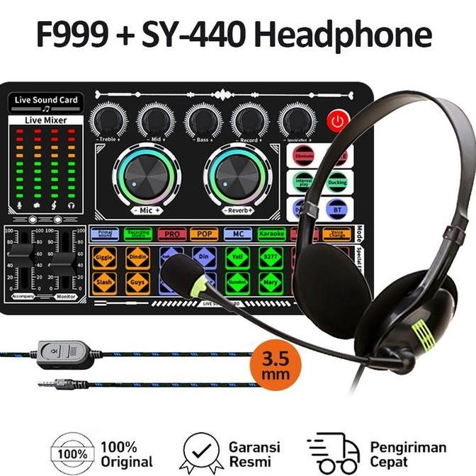 Murah Bonkyo F999 Live Sound Card Live Mixer Periferal Komputer Untuk Audio Kartu Suara Karaoke Lang