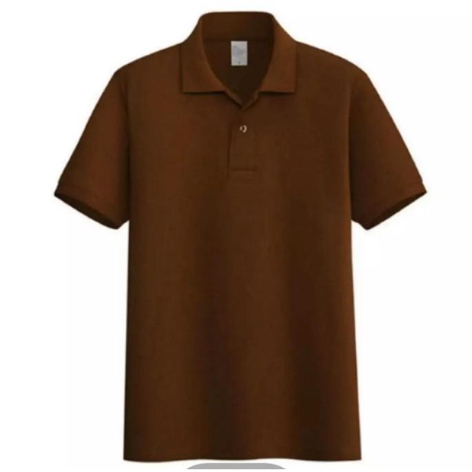 Sale Kaos Polo Shirt Polos Kaos Kerah Pria Seragam Polos Coklat Tua
