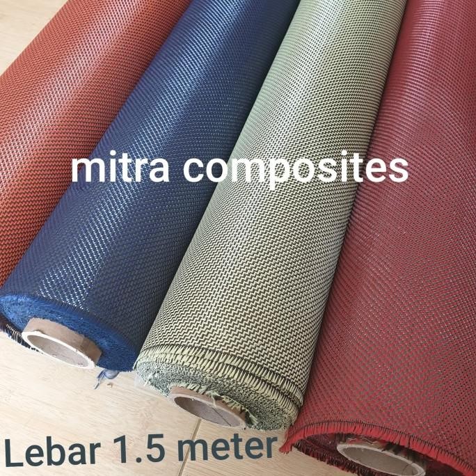 TERBARU - serat carbon kevlar hybrid fabric karbon kevlar merah kuning biru oren