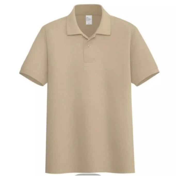 Laris Kaos Polo Shirt Polos Kaos Kerah Pria Seragam Polos Cream