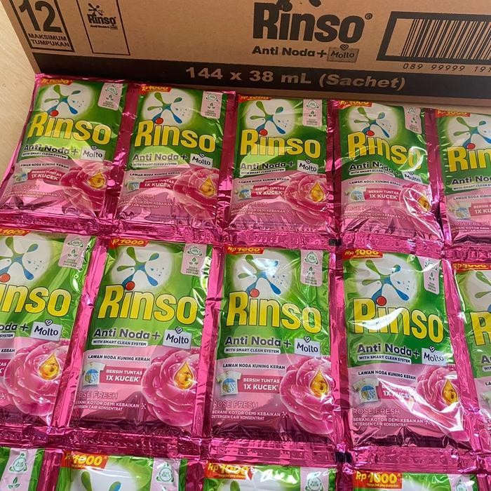 [1 DUS] Rinso sachet kemasan 1000 deterjen cair anti noda 38 ml