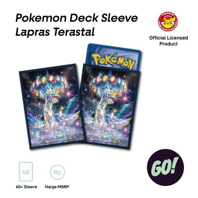 LAPRAS DECK SLEEVE - LAPRAS TERASTAL - OFFICIAL CARD GAME TCG POKEMON SLEEVE 1404T
