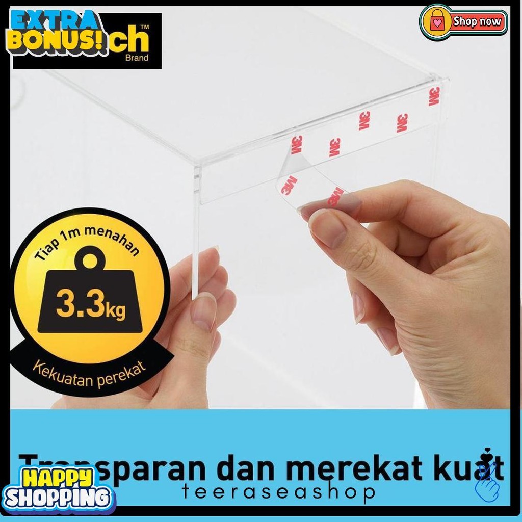 

3M Scotch Double Sided-Mounting Tape, Menahan Hingga 3.3Kg, 1 Pc, Transparan, Untuk Pengunaan Dalam Ruangan Diskon