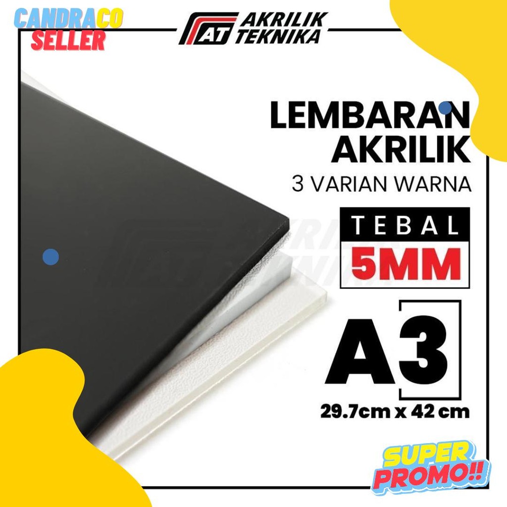 

Lembaran Akrilik A3 5Mm / Acrylic Sheet Clear / Akrilik Bening Hitam Putih Diskon