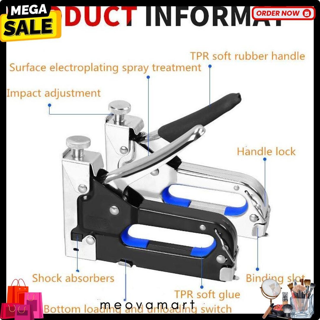 

Staples Gun Tacker Mollar 3 In 1 / Staple Jok Tembak Hekter 3 Way Dapat 3 Jenis Paku/3 In 1 Staples Gun Tacker Mollar Diskon