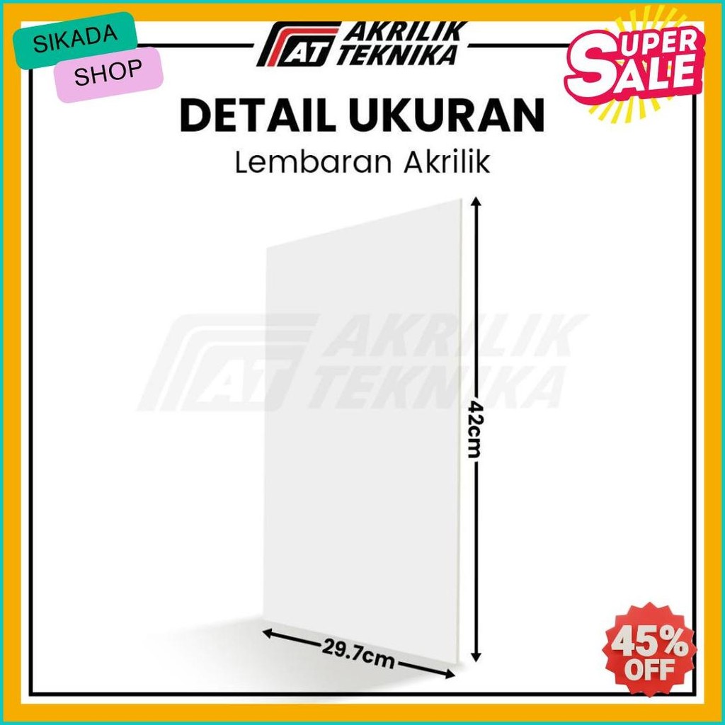 

Lembaran Akrilik A3 5Mm / Acrylic Sheet Clear / Akrilik Bening Hitam Putih Terlengkap Dan Termurah