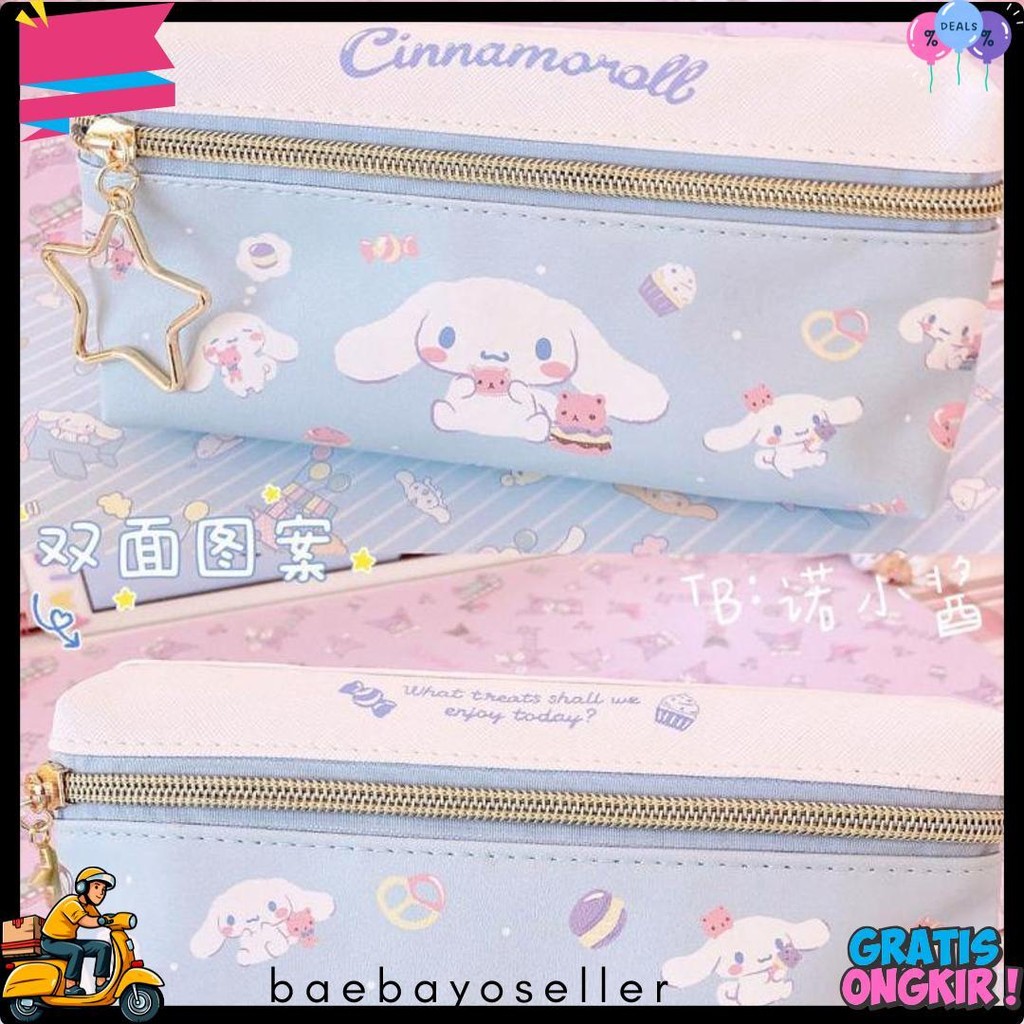 

Tempat Pensil Terbaru 2 Sisi / Kotak Pensil Sanrio Terbaru /Pencil Case Cinnamoroll Kueomi Melody 2 Sekat Terlengkap Dan Termurah