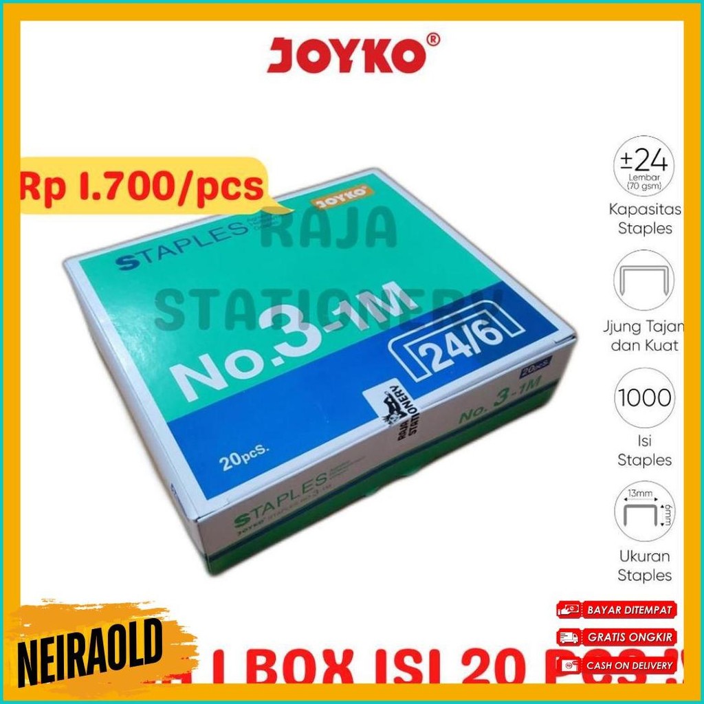 

Joyko Staples No.3 Isi Stepler Besar Hekter Joyko No.3-1M [20Pcs] Flash Sale! Diskon Hingga 70%