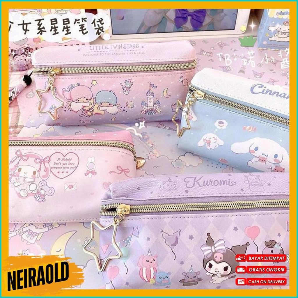 

Tempat Pensil Terbaru 2 Sisi / Kotak Pensil Sanrio Terbaru /Pencil Case Cinnamoroll Kueomi Melody 2 Sekat Terlaris! Produk Ini Banyak Dicari