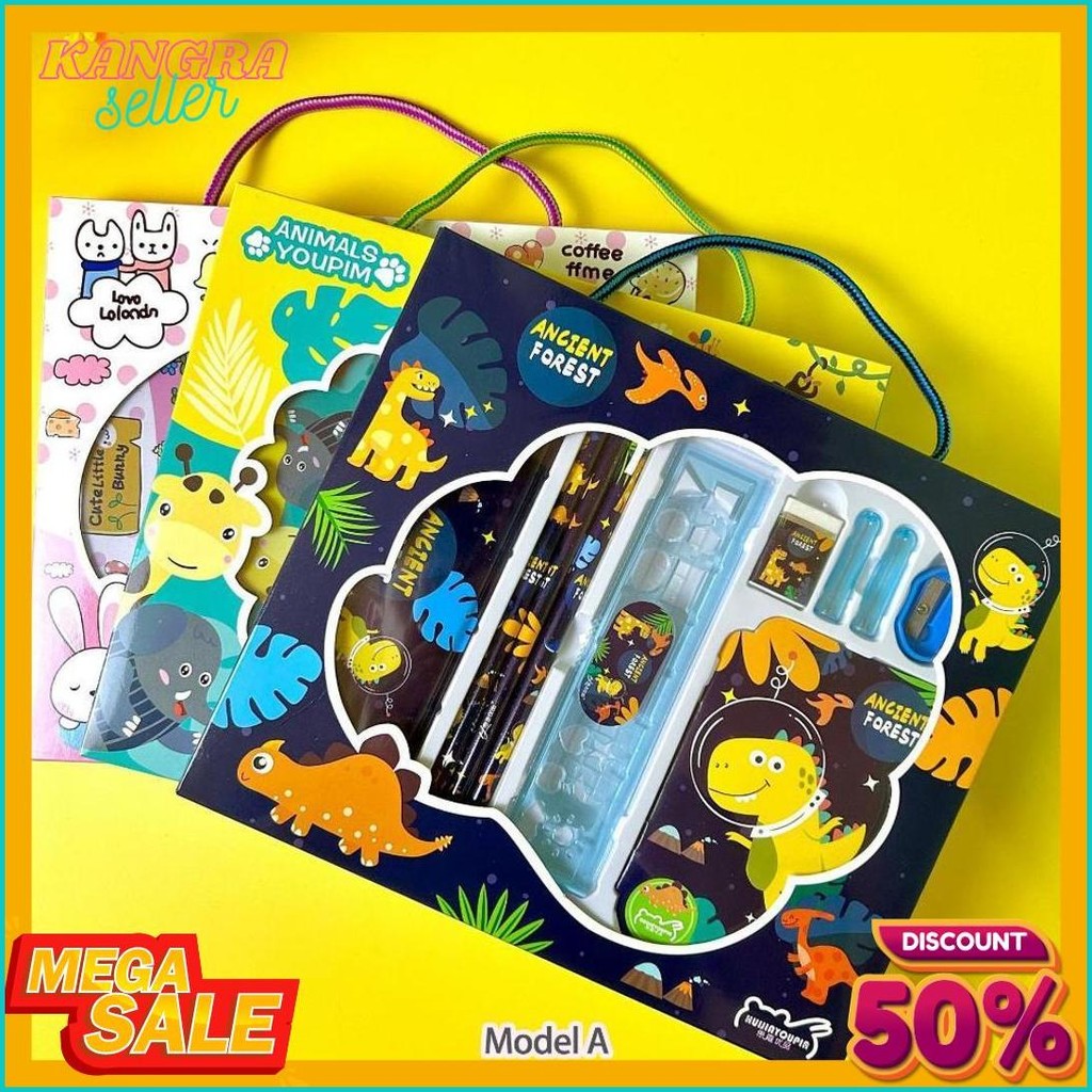 

Alat Tulis Set Paket Komplit 7 In 1 / Stationery Complete Lengkap / Kotak Pensil Anak / Souvenir Hadiah Kado / Sekolah Karakter Kartun Lucu Animal Hewan / Perlengkapan Tulis / Tempat Pensil Diskon Setengah Harga