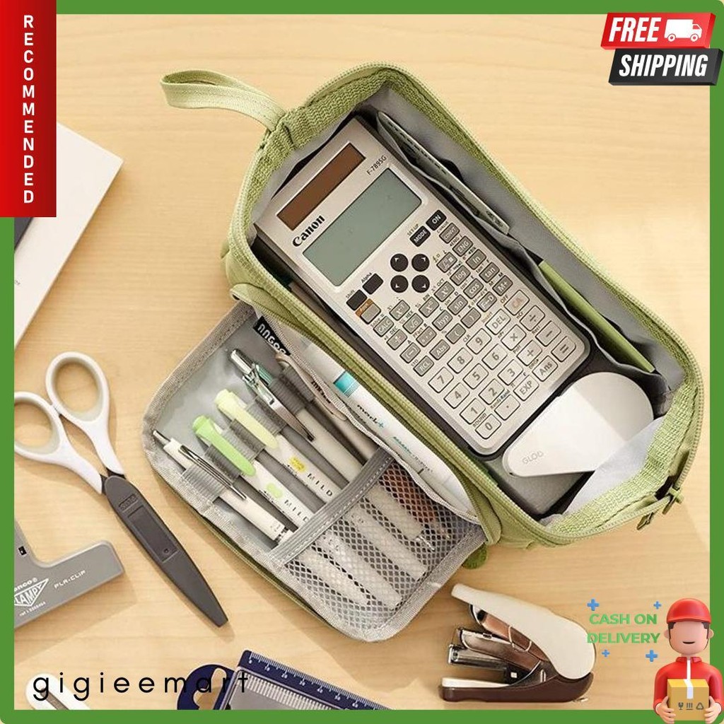 

[Cod] Angoo Super Large Capacity Pencil Case Kawaii Korean Pencil Cases Aesthetic Stationery Office Desk Storage Bag For Girls School Supplies Flash Sale! Diskon Hingga 70%