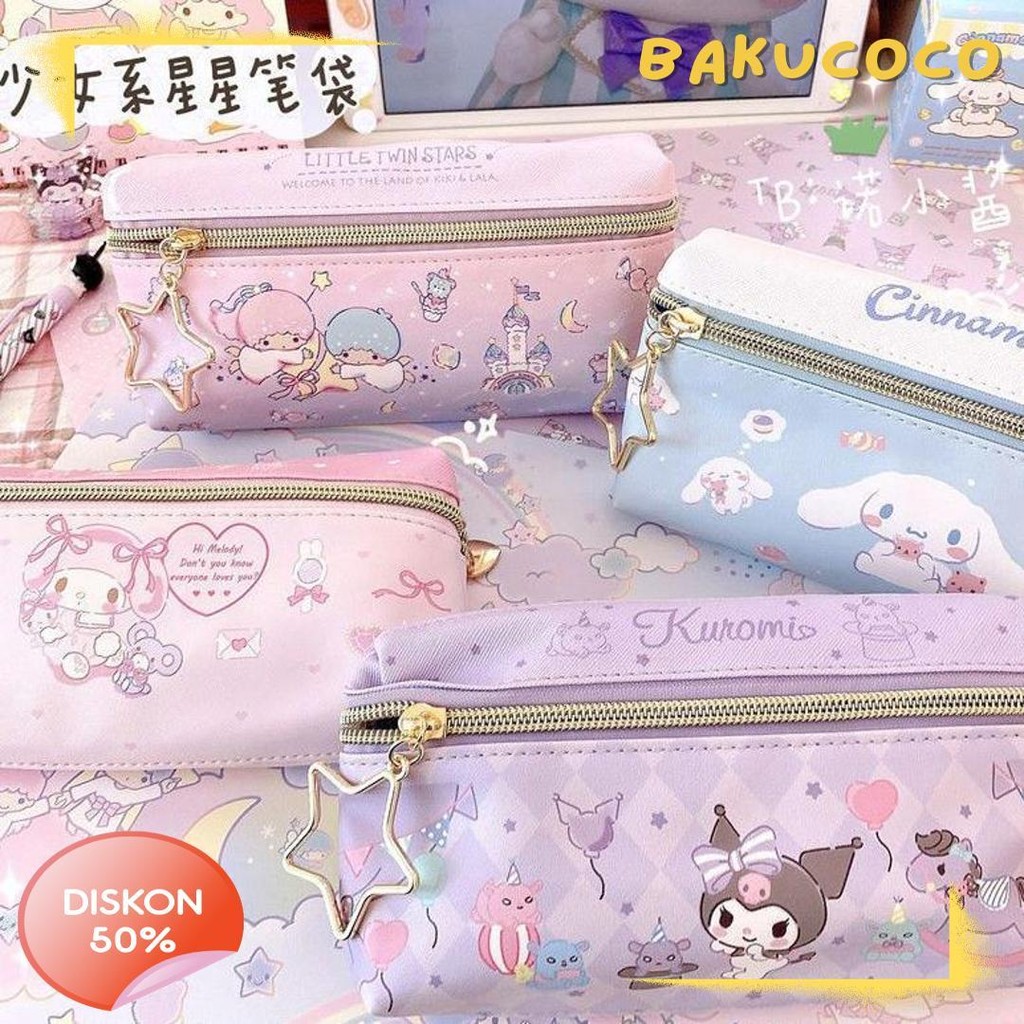 

Tempat Pensil Terbaru 2 Sisi / Kotak Pensil Sanrio Terbaru /Pencil Case Cinnamoroll Kueomi Melody 2 Sekat Terlaris! Produk Ini Banyak Dicari