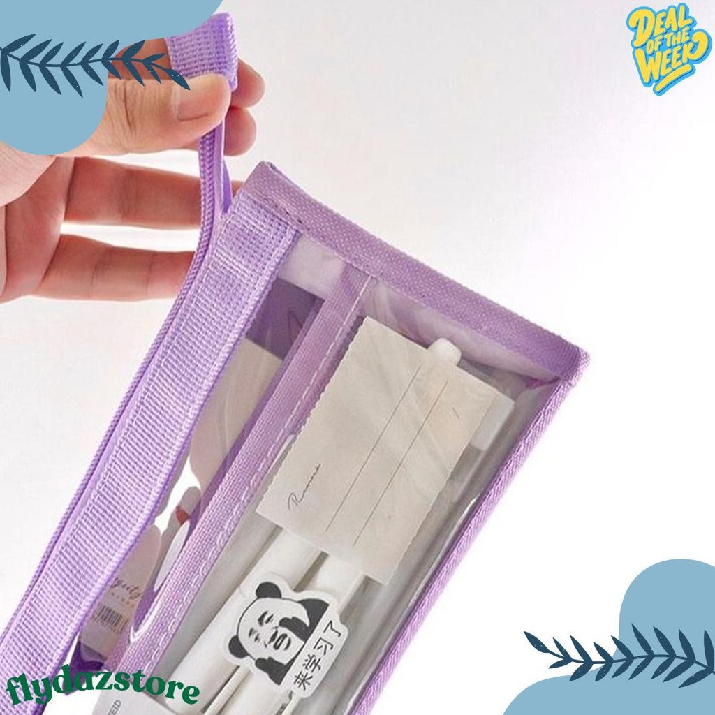 

[Miloli] Kotak Pensil Lechengcai Tempat Pena Kosmetik Kapasitas Besar Pvc Transparant Stationery - F0209 Diskon Setengah Harga