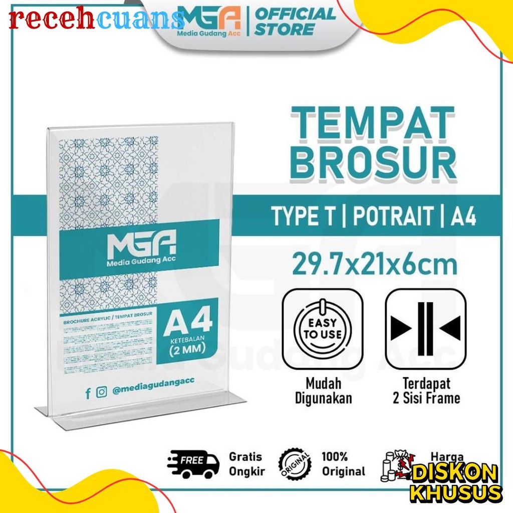 

Tempat Brosur A4 2Mm Portrait 2 Sisi / Tent Holder / Tent Card Stand Akrilik Diskon Setengah Harga
