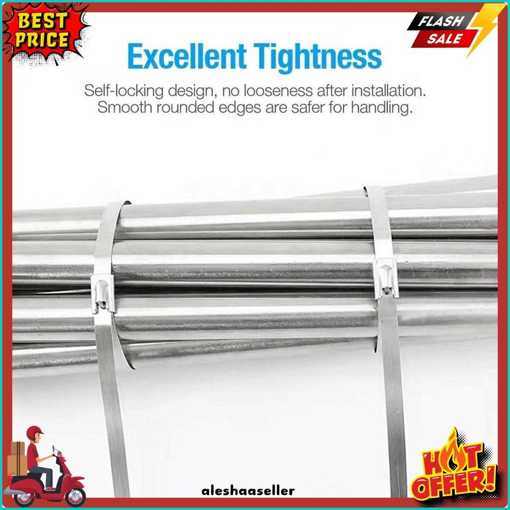 

50Pcs 15/20/30Cm Kabel Ties Stainless Steel Cable Ties Kabel Tis Steel 304 Flash Sale! Diskon Hingga 70%