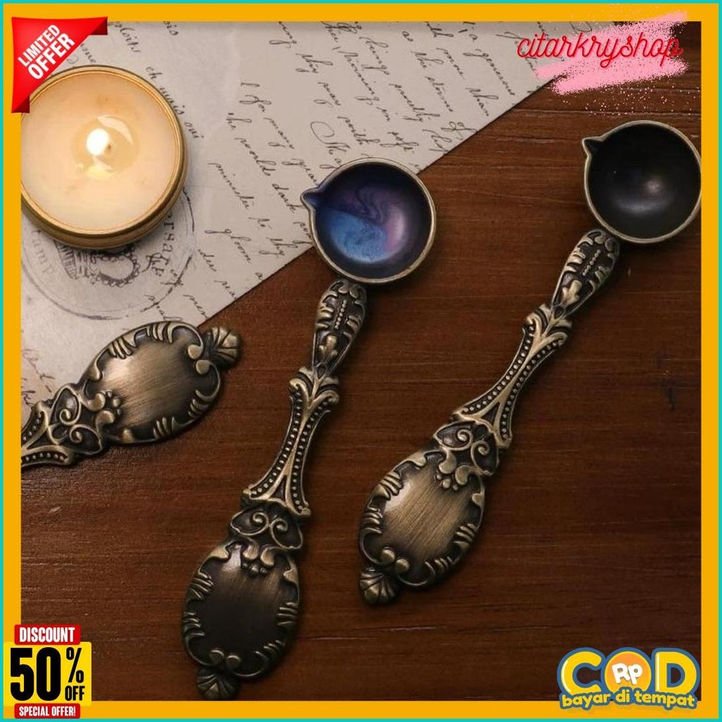 

Sendok Wax Seal Vintage Retro Spoon | Vintage Hard Bronze Spoon / Sendok Hias Peleleh Seal Wax Terlengkap Dan Termurah