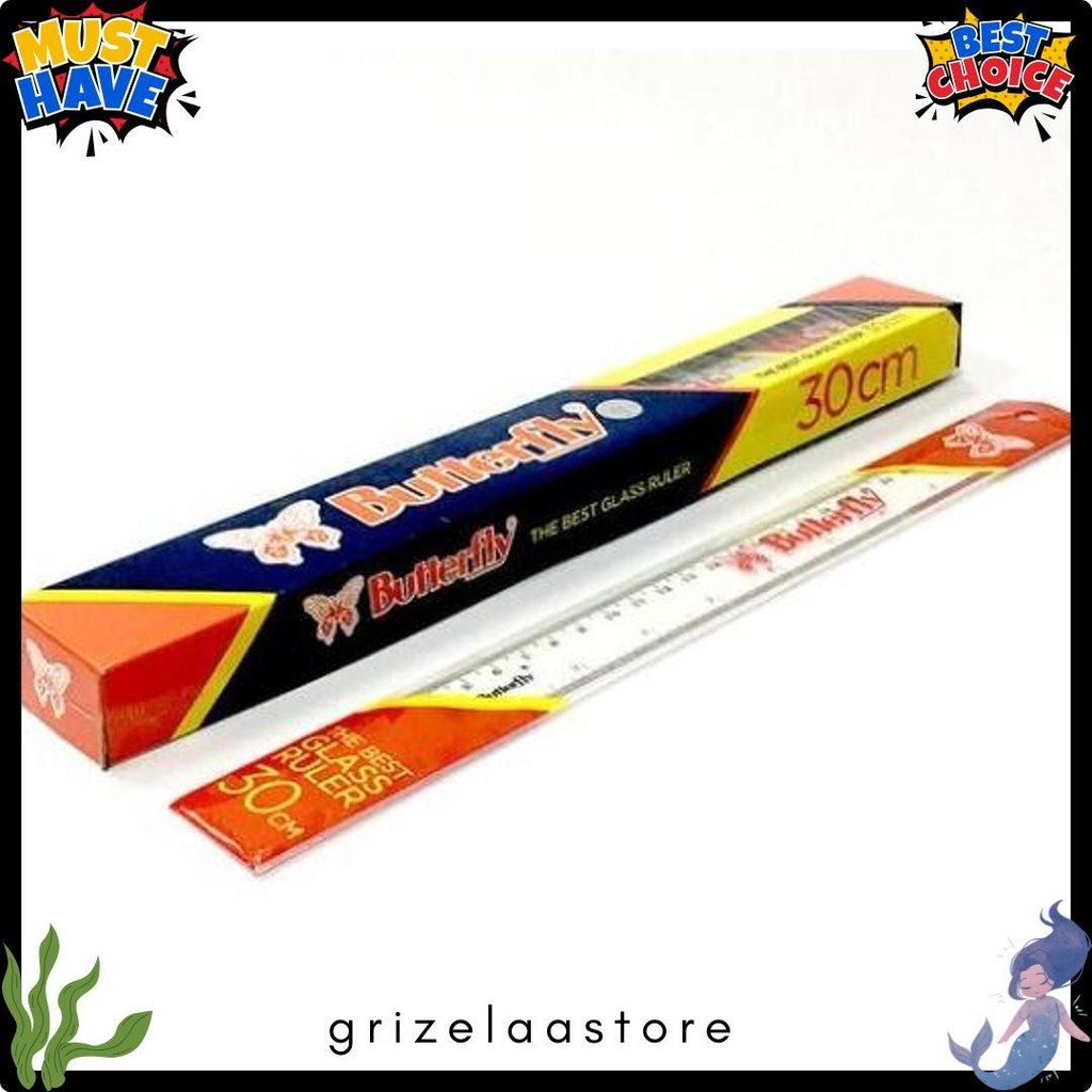 

Penggaris Butterfly 30Cm / Mistar Plastik Butterfly (12Pcs) Diskon