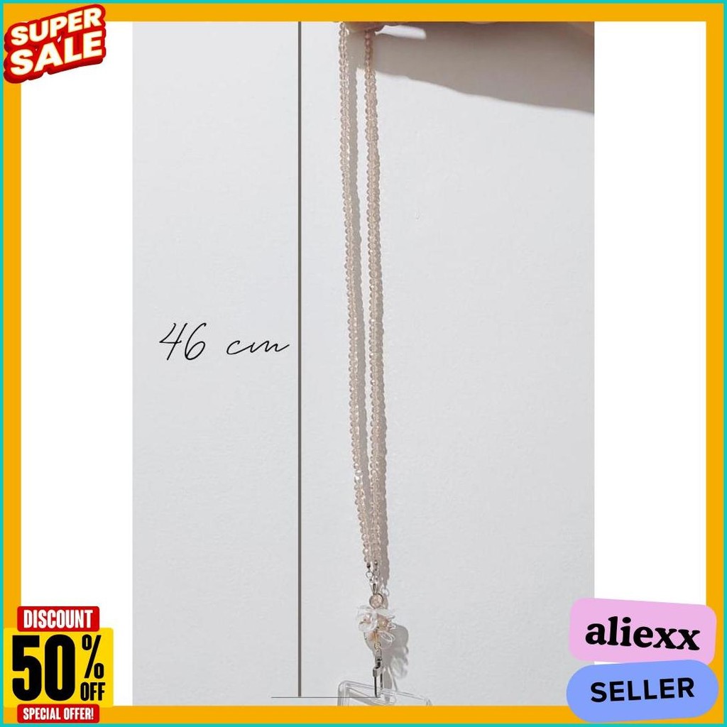 

[Lalaluna] Lanyard Crystal Beads Aesthetic | Gantungan Id Card Kantor - Bloom Terlengkap Dan Termurah