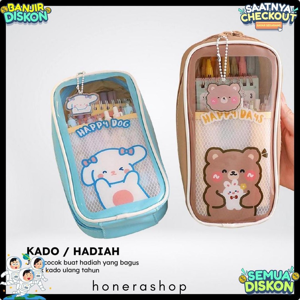 

Pencil Case Tempat Pensil Anak Transparan Motif Kartun Korean Style / Tempat Alat Tulis Perlengkapan Sekolah Multifungsi/TempatPulpen Bunda A61 Terlaris! Produk Ini Banyak Dicari