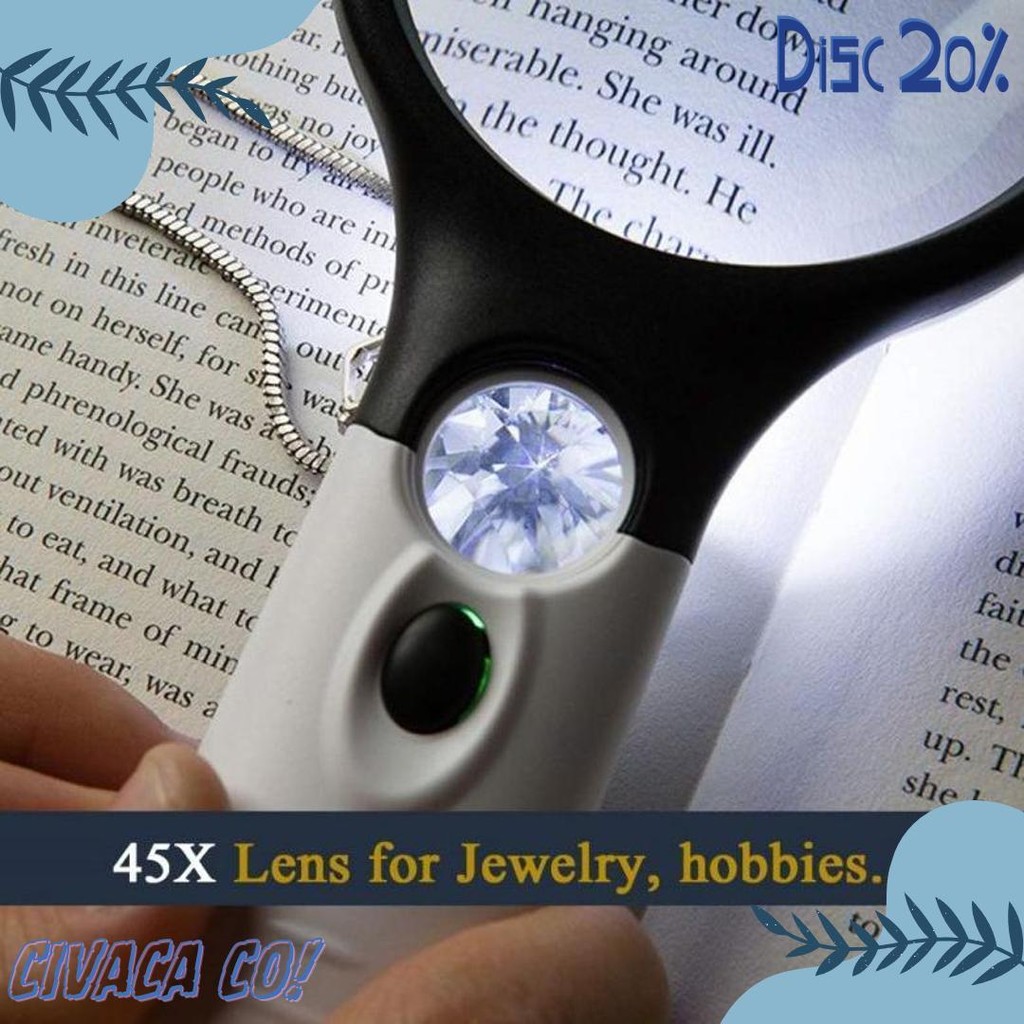 

2 In1 Lampu Kaca Pembesar Led Membaca Magnifying Glass Dengan Lampu Diskon