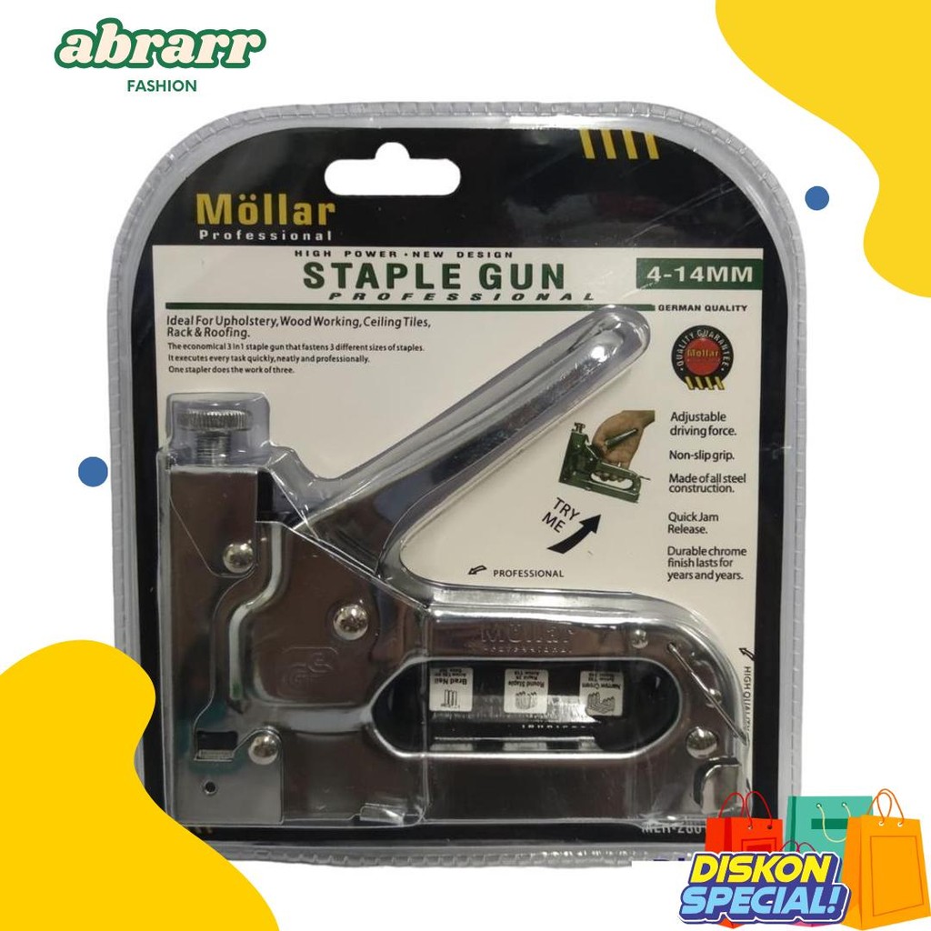 

Gun Tacker Alat Staples Dan Paku Tembak 3In1 / Staple Gun Mollar 4-14Mm / Stapler Tembak Manual Terlaris! Produk Ini Banyak Dicari
