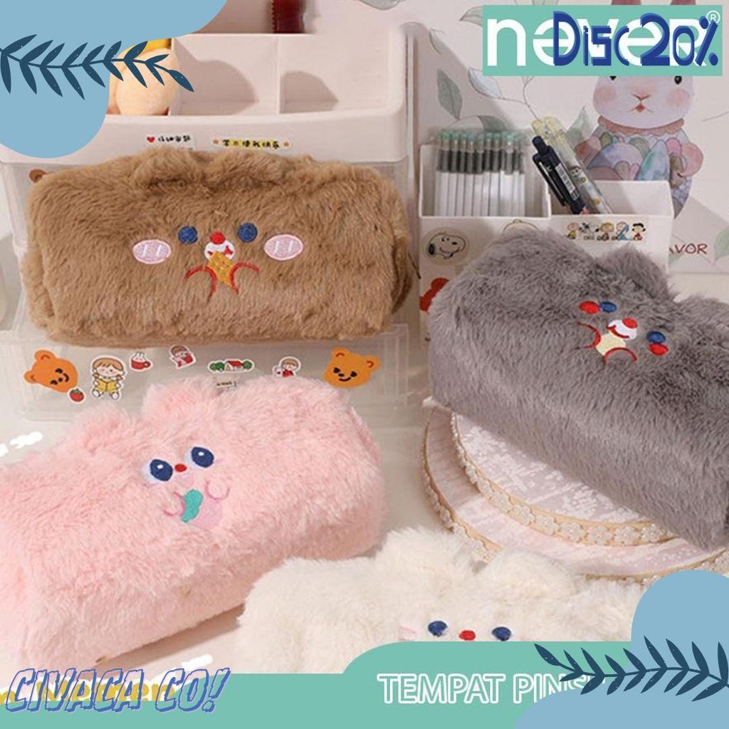 

Never Official- Tempat Pensil Bulu Soft Cute/ Tas Pensil Kosmetik/ Pouch Makeup Kecil Diskon Setengah Harga