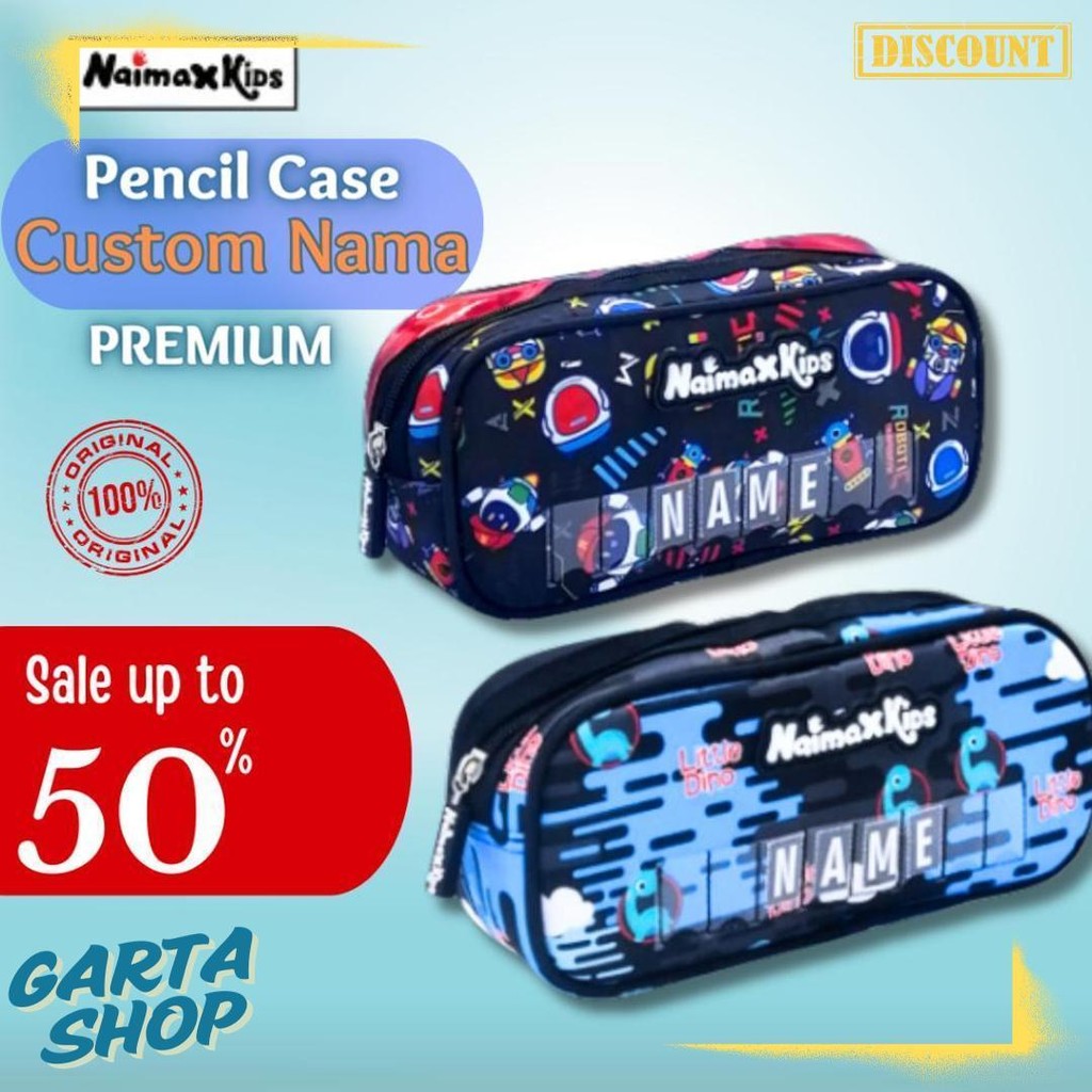 

Pencil Case Custom Nama | Naimax Kids Pencil Case Medium Anak Laki-Laki Flash Sale! Diskon Hingga 70%