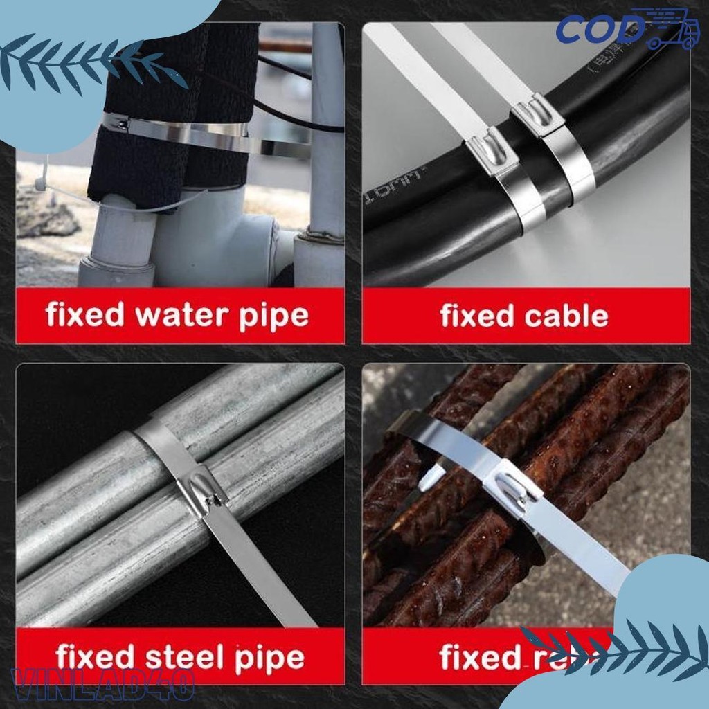 

50Pcs 15/20/30Cm Kabel Ties Stainless Steel Cable Ties Kabel Tis Steel 304 Flash Sale! Diskon Hingga 70%