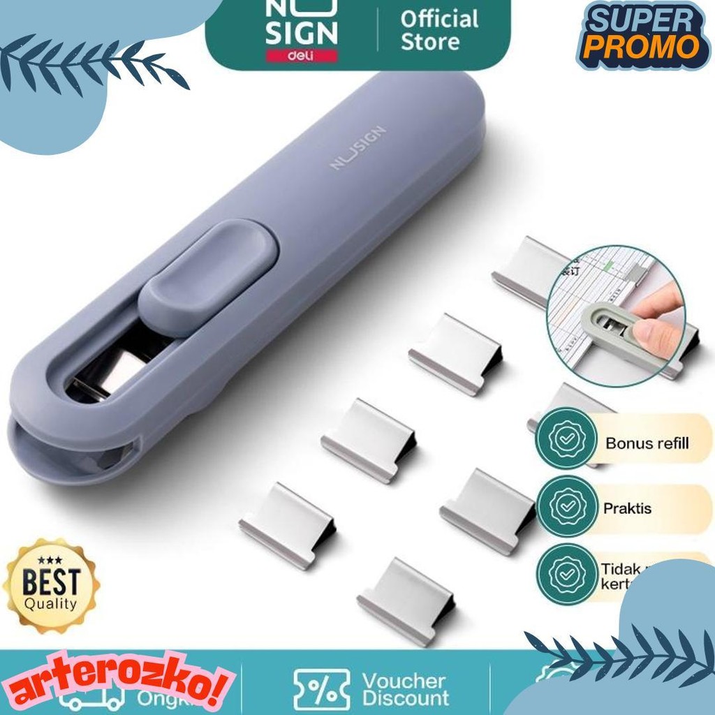 

Nusign Fastener / Binder Clip / Penjepit Kertas Otomatis Gratis 8 Buah Clip Ns085 Terlengkap Dan Termurah