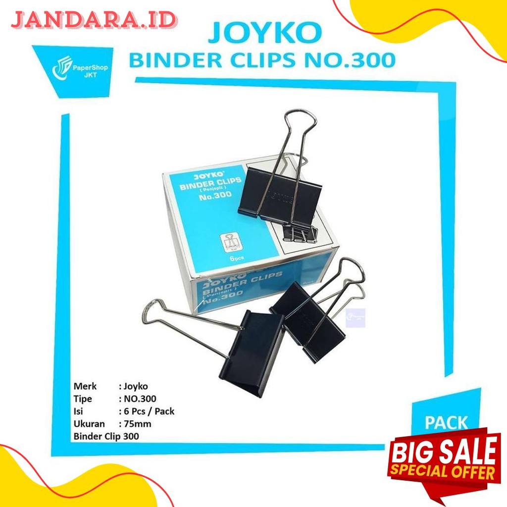 

Joyko - Binder Clip No.300 - Penjepit Kertas - Pack Terlengkap Dan Termurah