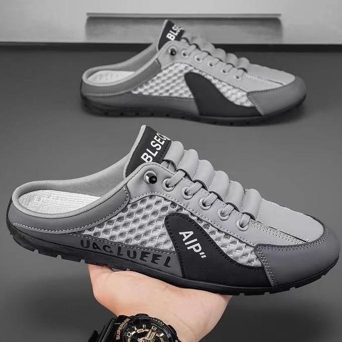 Cod Sepatu Sendal Slip On Pria Fashion Santai Casual Tren Kekinian Keluaran Terbaru Model Tali Keren