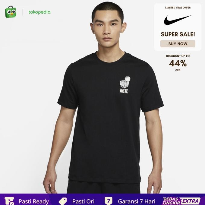 Kaos Nike Original Pria Basketball Seasonal Tee - Hitam Co