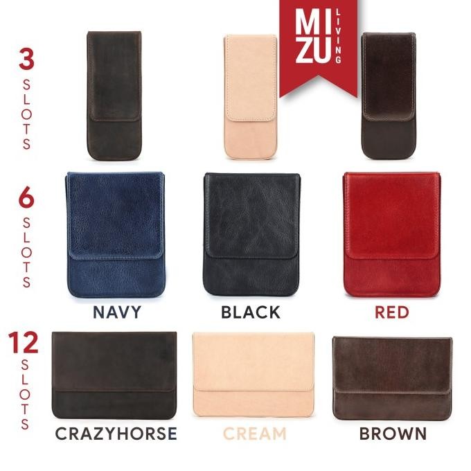 

TERBARU - MIZU TAISAKU HARD Fountain Pen Case 3/6/12 Slot Inspired Galen Leather