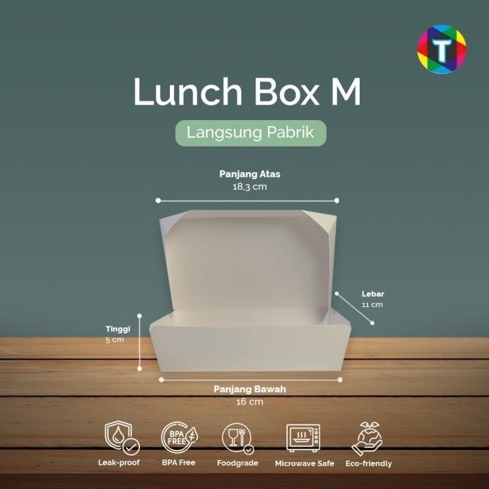 (Good) Lunch Box Polos Ivory Size S M & L / Paper Lunch Box Putih Eceran